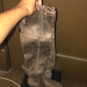 Taupe knee high boots